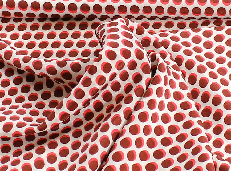 Шелк с 3D горохом на кремовом полотне 3796 - фото 18480