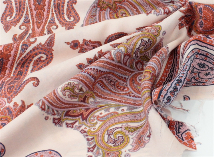 Вискоза Etro в розовых оттенках с принтом Пейсли м2501 - фото 21706