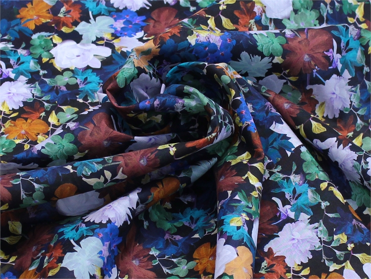 Хлопок Liberty в сине-коричневой гамме 5234