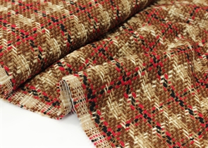 Твид Versace коричневого цвета в красную клетку м723