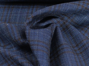 Костюмная шерсть Loro Piana синяя в клетку 3347